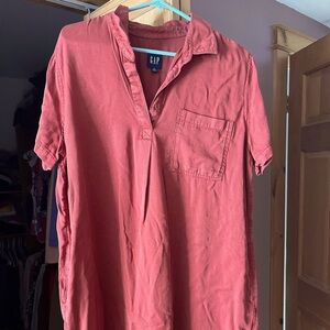 Gap linen collar shirt dress